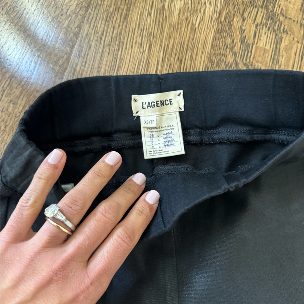 L’agence faux leather skinny black pants